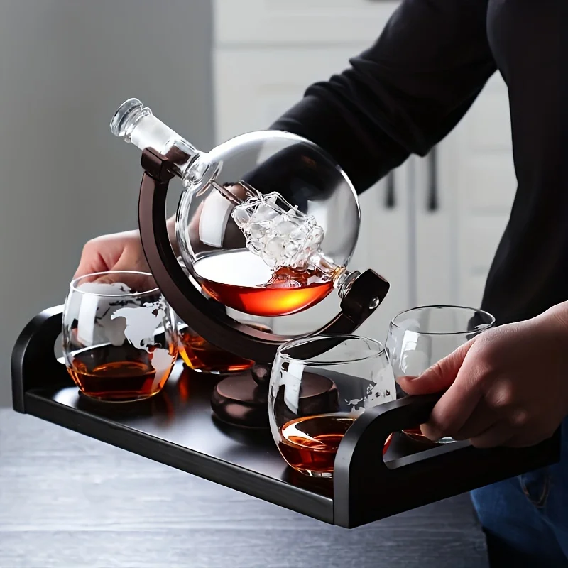 Globe Shaped Whiskey Decanter  - Home Bar Set ulasan dan harga