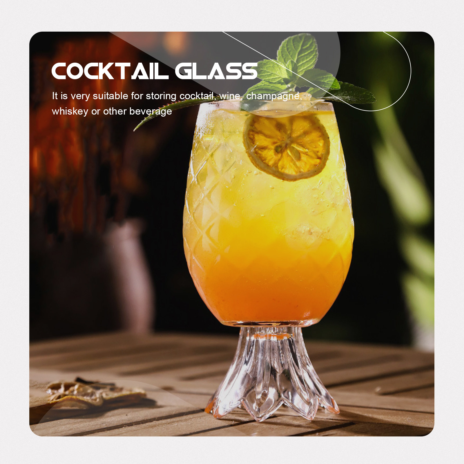 Pineapple Shaped Cocktail Glas - Home Bar Set ulasan dan harga