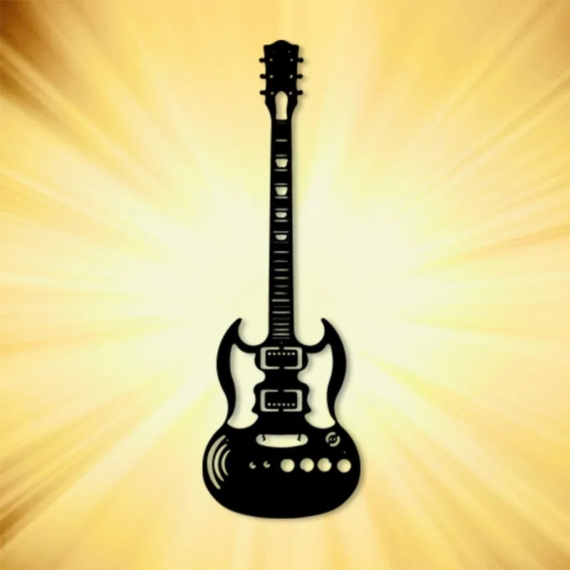 Brand 3D Metal Guitar Wall Art - Home Bar Lounge ulasan dan harga