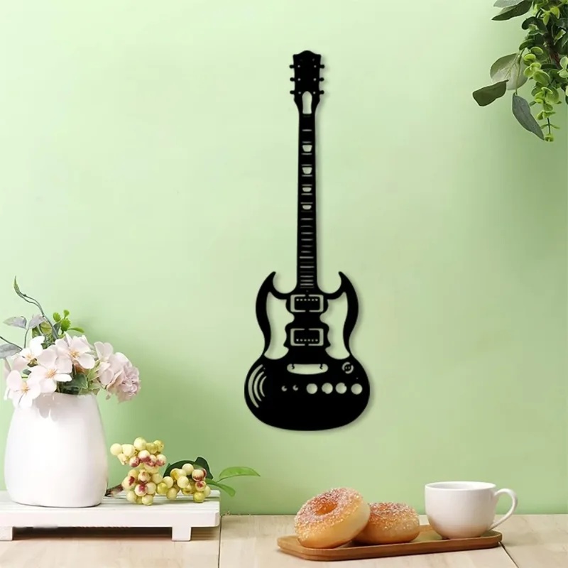 Brand 3D Metal Guitar Wall Art - Home Bar Lounge ulasan dan harga