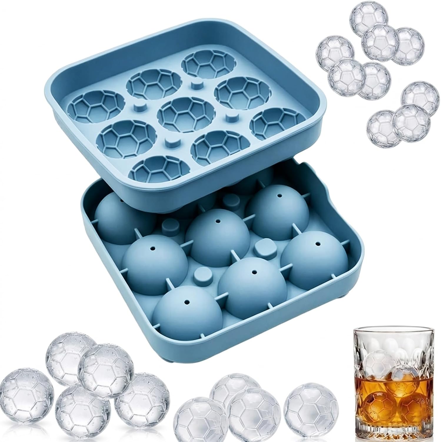 Soccer Ball Ice Cube Molds,9/4 - Ice Mold Sphere ulasan dan harga