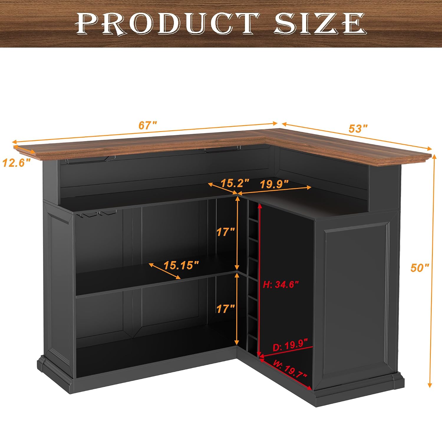 L-Shaped Home Bar Cabinet with - Home Bar Lounge ulasan dan harga